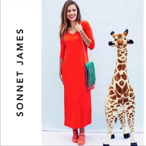 Sonnet James A Play Dress Orange/Red Color Size Small